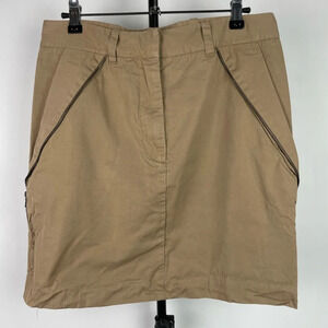 3.1 Phillip Lim Tan‎ Khaki Mini Zipper Seam Detail Mini Skirt with Pockets